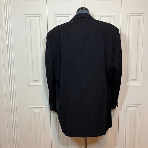 Lorenzo Latini 100% Wool Navy Pinstripe Suit 46R - Picture 10 of 11
